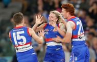 (L-R) Taylor Duryea, Cody Weightman and Ed Richards of the Bulldogs